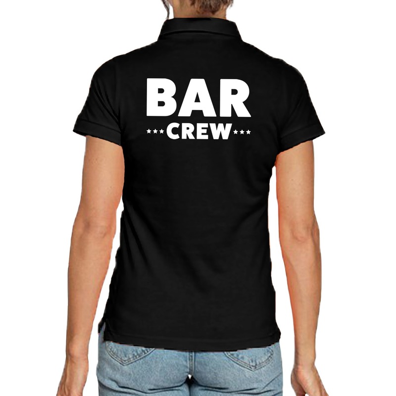 Bar crew poloshirt zwart voor dames - bar staff / personeel polo shirt Top Merken Winkel